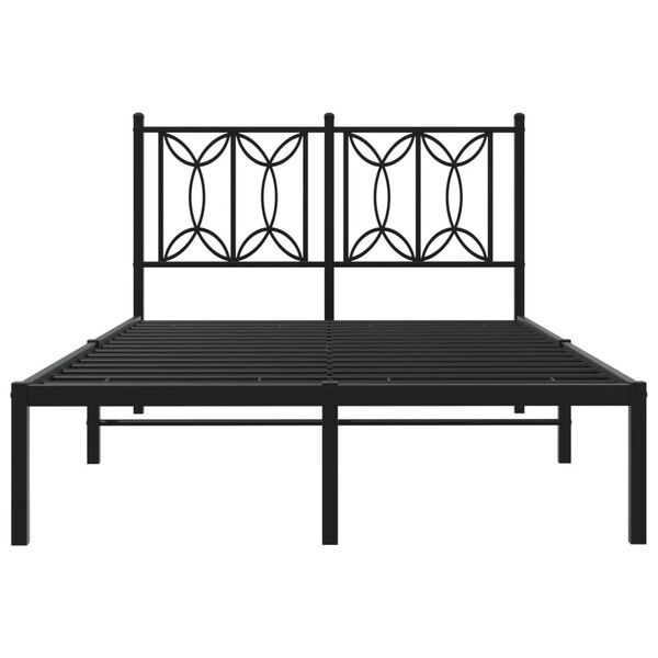 vidaXL Bedframe met hoofdbord metaal zwart 120x200 cm