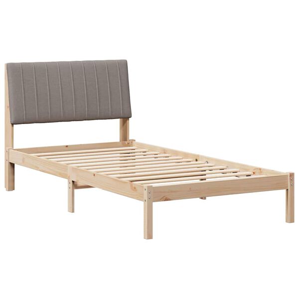 vidaXL Bedframe met hoofdeinde Bruin 100 x 200 cm Massief grenenhout
