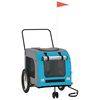 vidaXL Hondenfietstrailer oxford stof en ijzer blauw en grijs