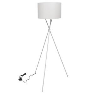 vidaXL Vloerlamp inclusief lampenkap 139 cm wit