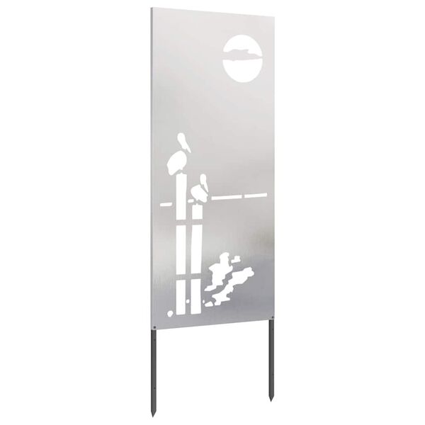 vidaXL Tuin Privacy Screen Fretwerk Zilver 50 x 140 cm Roestvrij staal