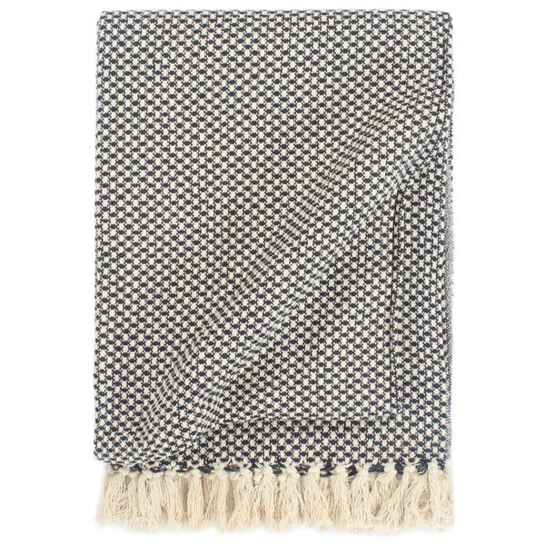 vidaXL Plaid 160x210 cm katoen marineblauw