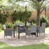 vidaXL Tuin eettafelset met kussen 5 pcs Grijs poly rattan