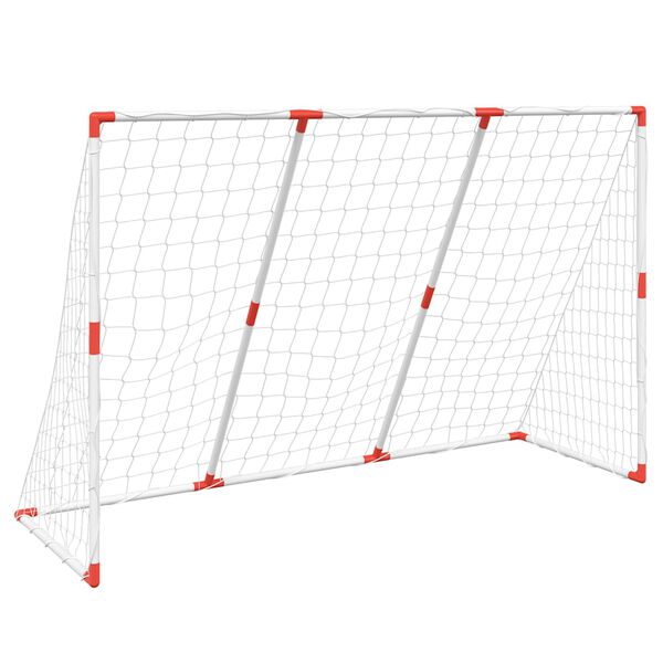 vidaXL Kindervoetbaldoel met ballen 2-in-1 184x64x124 cm wit