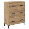 vidaXL Highboard Artisan Eiken 69,5 x 34 x 180 cm Bewerkt hout