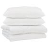 vidaXL Dekbed met kussen 3 pcs Wit Microfibre