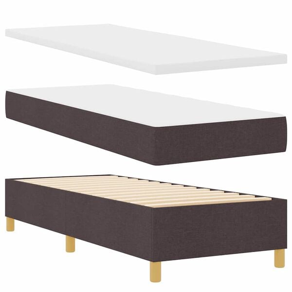 vidaXL Boxspring bed met matras Donkerbruin 80 x 200 cm Stof