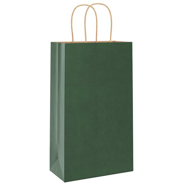 vidaXL Papieren zakken 250 st met hengsels 21x11x36 cm groen