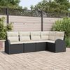 vidaXL Tuin Sofa Set met kussen 5 pcs Zwart en wit Poly riet