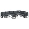 vidaXL Tuinbankenset 8 st Zwart Aluminium