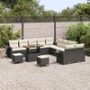 vidaXL Tuin Sofa Set met kussen met opslag 13 pcs Zwart poly rattan