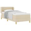 vidaXL Boxspringbed met matras met hoofdeinde Cr&egrave;me 80 x 200 cm Stof