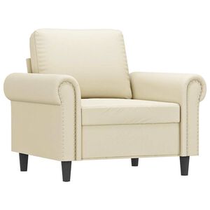 vidaXL Fauteuil 60 cm kunstleer cr&egrave;mekleurig