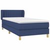 vidaXL Boxspring met matras stof blauw 90x190 cm