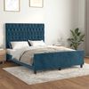 vidaXL Bedframe zonder matras 140x190 cm fluweel donkerblauw