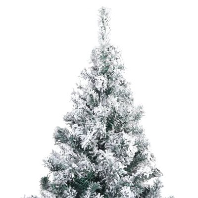 vidaXL Kunstkerstboom met sneeuw 210 cm groen