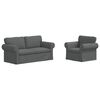 vidaXL Bankstel 2 pcs Donkergrijs 175 x 82 x 80 cm Stof