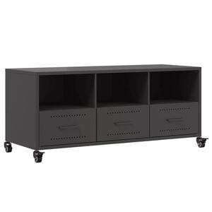vidaXL Tv-meubel 100,5x39x43,5 cm staal zwart