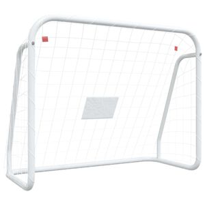 vidaXL Voetbaldoel met net 125x96x60 cm staal en polyester wit