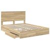 vidaXL Opslag bed met lade Sonoma Eiken 150 x 200 cm Bewerkt hout