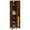 vidaXL Hoge kast 34,5x34x180 cm bewerkt hout gerookt eikenkleurig