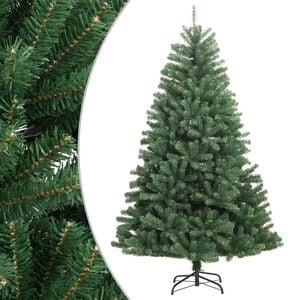 vidaXL Kunstkerstboom met scharnieren en standaard 210 cm groen