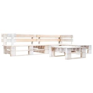 vidaXL 4-delige Loungeset pallet hout wit