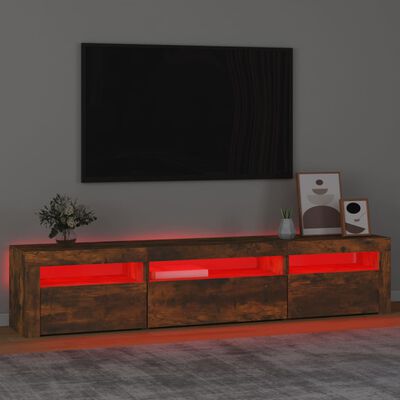 vidaXL Tv-meubel met LED-verlichting 195x35x40 cm gerookt eikenkleurig