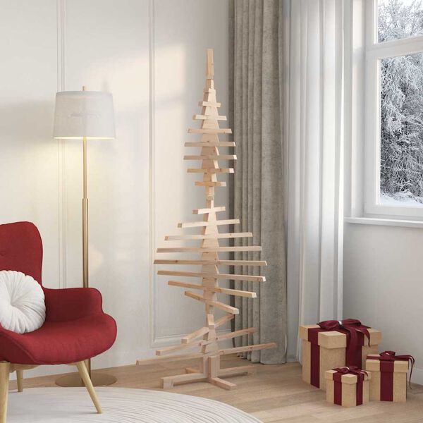 vidaXL Kerstdecoratie kerstboom 180 cm massief grenenhout