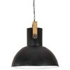 vidaXL Hanglamp industrieel rond 25 W E27 52 cm mangohout zwart