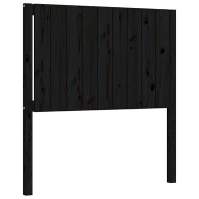 vidaXL Bedframe met hoofdbord massief hout zwart 90x200 cm