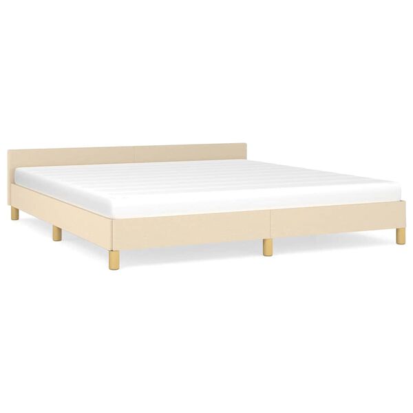 vidaXL Bedframe zonder matras stof cr&egrave;mekleurig 180x200 cm
