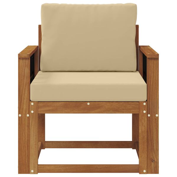 vidaXL Tuinbank Massief Acaciahout en Polyester Naturel