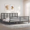 vidaXL Bedframe met hoofdbord massief hout grijs 200x200 cm