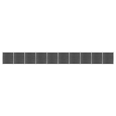 vidaXL Schuttingpanelenset 1737x186 cm HKC zwart