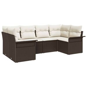 vidaXL Tuin Sofa Set 6 st Bruin Poly riet