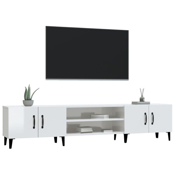 vidaXL Tv-meubel 180x31,5x40 cm bewerkt hout hoogglans wit