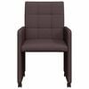 vidaXL Dining Stoelen met Wielen 2 pcs Donkerbruin 58 x 65 x 94 cm