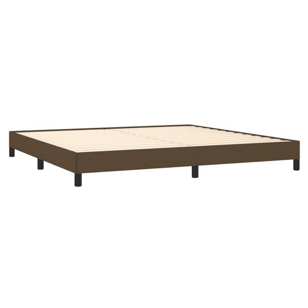 vidaXL Bedframe zonder matras stof donkerbruin 200x200 cm
