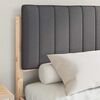 vidaXL Bedframe met Gevoerd Hoofdgedeelte Donkergrijs 140 x 190 cm