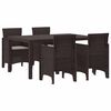 vidaXL Tuin Eetset 5 pcs Bruin Polt riet