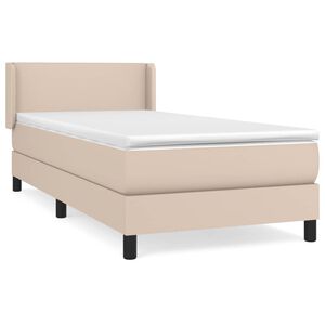 vidaXL Boxspring met matras kunstleer cappuccinokleurig 90x190 cm