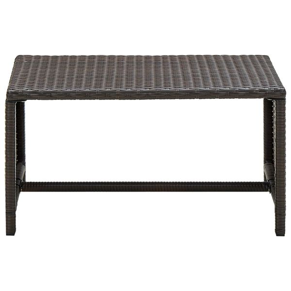 vidaXL Salontafel 70x40x38 cm poly rattan bruin
