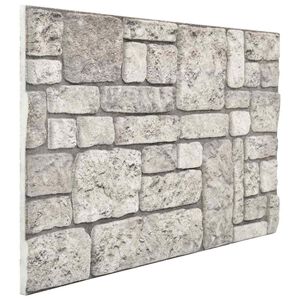 vidaXL Wandpanelen 10 pcs Grijs 100 x 50 cm EPS-schuim