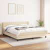 vidaXL Boxspring met matras stof cr&egrave;mekleurig 160x200 cm