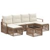 vidaXL Tuinbankenset 7 pcs Beige poly rattan