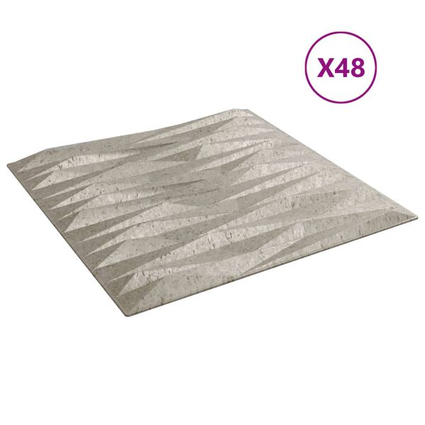 vidaXL 48 st Wandpanelen steen 12 m&sup2; 50x50 cm XPS beton