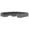 vidaXL 13-delige Loungeset met kussens poly rattan grijs