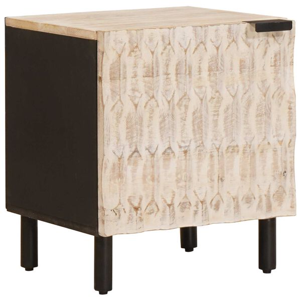 vidaXL Nachtkastje 2 pcs Wit 40 x 33 x 46 cm Massief Mango Hout