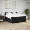 vidaXL Boxspring met matras stof zwart 180x200 cm
